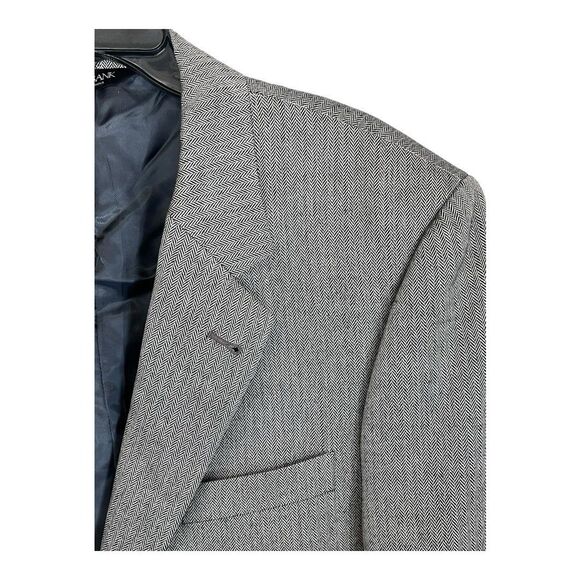 Jos. A. Bank Mens Blazer Gray Herringbone Silk Camel Hair Jacket Sport Coat 43L - Picture 3 of 10